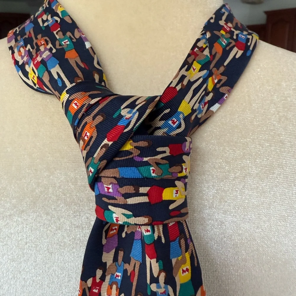 Alynn Art “Marathon” Multicolor Silk Patterned Men's Neck Tie 100% Silk